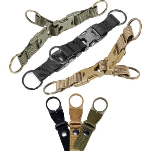 Outdoor Molle Webbing Carabiner Strap Multifunction Hanging Ring Clip Keychain Camp Water Bottle Hanger Tactical Holder Hook