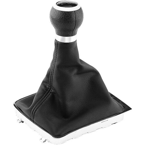 5 Speed Car Gear Shift Knob Gear stick Gaiter Boot Frame Kit For VW Passat B6 2006 2007 2008 2009 2010 Leather Gear Shift Knob