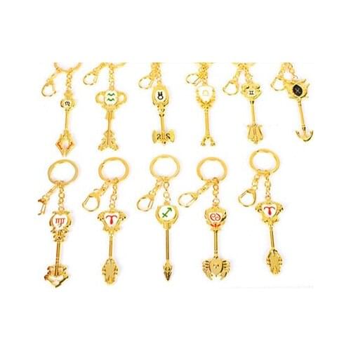 Fairy Tail ZODIAC Star Spirit Magician Lucy summons KEY Twelve Constellation KEYCHAIN Cosplay Gift Action Figure Doll Toys