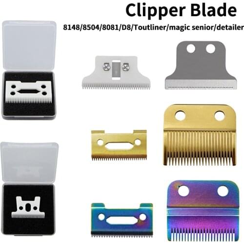 Barber Replacement Golden Silver Stainless Steel Ceramic Hair Clipper Blade For 8148/8504/8081 Magic Senior Clipper Accessories