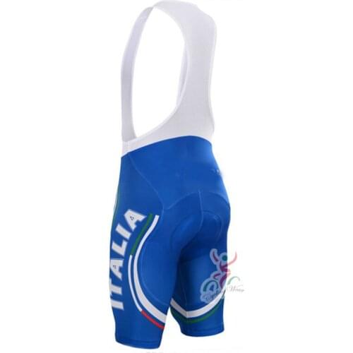 Italia blue Bicycle Bib Shorts Men Outdoor Wear Bike Cycling 19D Coolmax Gel Padded Riding Bib Shorts Cycling Bib Shorts