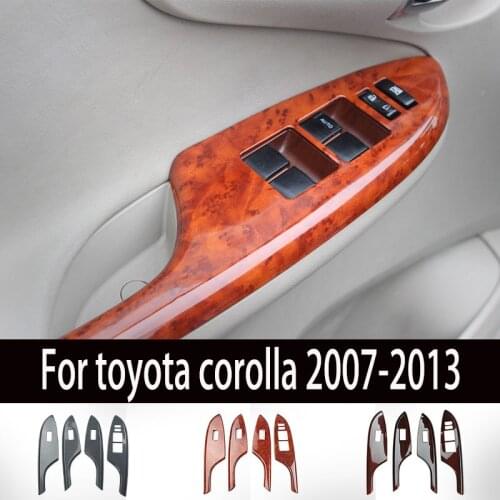 For toyota corolla 2007-2013 Window Control Panel Glass Lifter Switch Cover Protectors Trim Car decoration Auto Accessories
