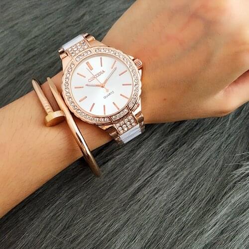 CONTENA Womens Watches Luxury Rose Gold Watch Fashion Rhinestone Ladies Watch Women Watches Clock reloj mujer montre femme