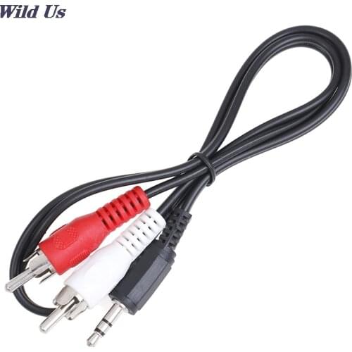 0.5M 3.5mm Jack To 2 RCA Audio Cables 3.5 Male To RCA Male Gold Plated Coaxial Aux Cable For Laptop TV DVD Amplifier