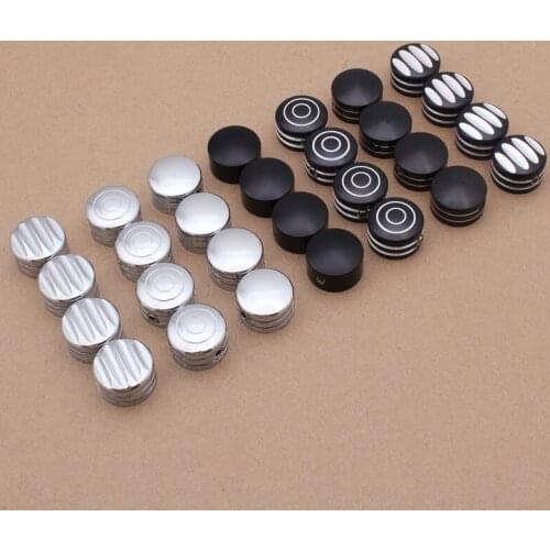 1set Motocross Chrome/Black Aluminum Spark Plug Head Bolt Cap Screws Covers Plug For Harley Twin Cam 1999-UP Sportster XL883 Evo