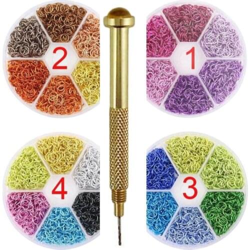 1000pcs Nail Metal Open Pierce 6mm Rings Box Decoration Alloy Hoop 3D Jewelry Accessories Aluminum Jump Ring Drill Hole Tool Kit