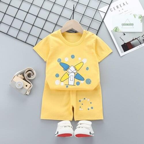 Kids Baby Boys Girls Clothes Suits Childrens Short Sleeve Tops Pants Outfit Set Summer Casual T Shirt 2pcs New Sale Baby Boy
