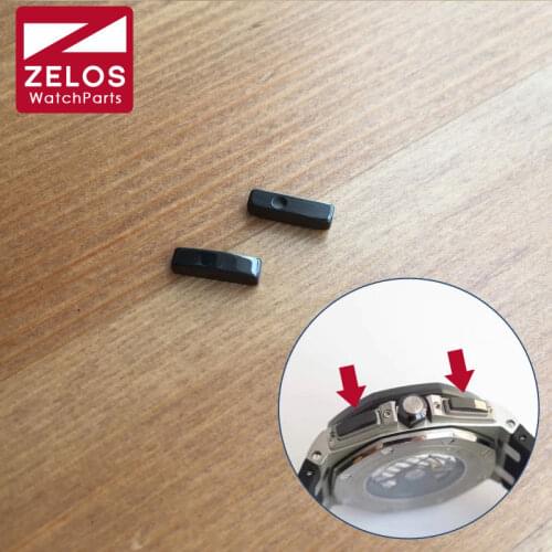 2pieces/sets all ceramic watch pusher button parts for AP ROYAL OAK OFFSHORE chronograph watch part tools