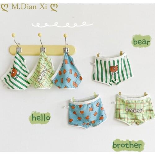 3 Piece Kids Boys Underwear Cartoon Childrens Shorts Panties for Baby Boy Toddler Boxers Stripes Teenagers Cotton Underpants