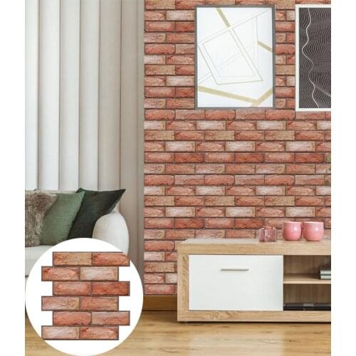 3D Imitation Brick Wall Stickers DIY Self-adhesive Moisture-proof Sound Insulation Wallpaper Living Room Kitchen Decor Art Decor