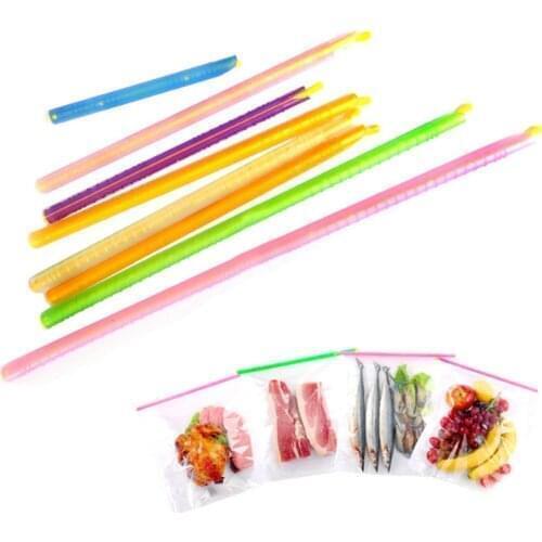 8PCS Plastic Bag Clip Seal Stick Storage Bar Storage Bag Househoud Sealer Clamp Snack Fresh Food Rod Clip Kitchen Tools