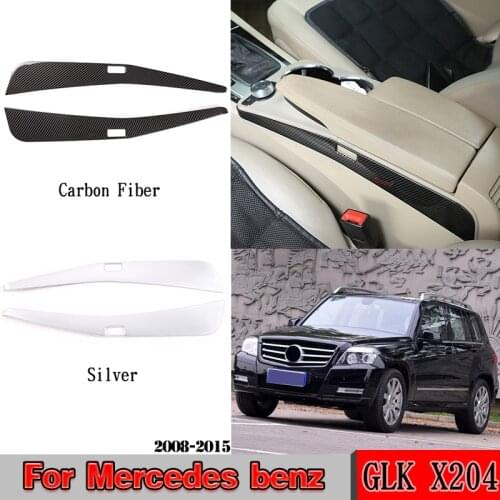 ABS Chrome/Carbon Fiber For Mercedes Benz GLK X204 300 260 2008-2015 Armrest Box Side Decoration Strip Trim Interior accessories