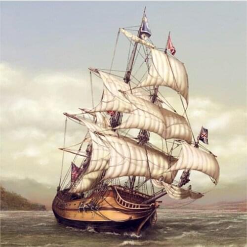 NEW 5D Diy Diamond Painting Cross Stitch Kits Diamond Embroidery Sailboat Full Drill Square Rhinestone Mosaic Crafts Needlework