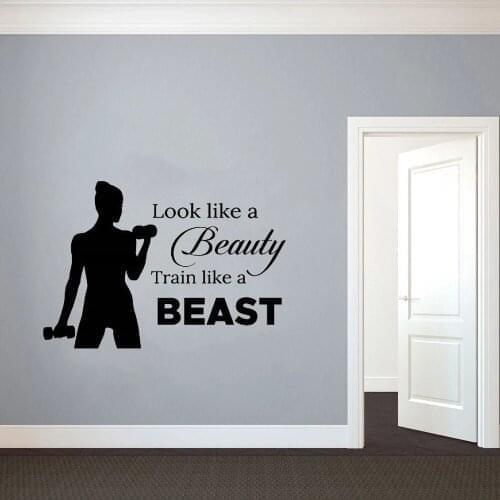 Free shipping GYM Decal Removable Vinyl Mural Poster Living Room Bedroom Mural Custom