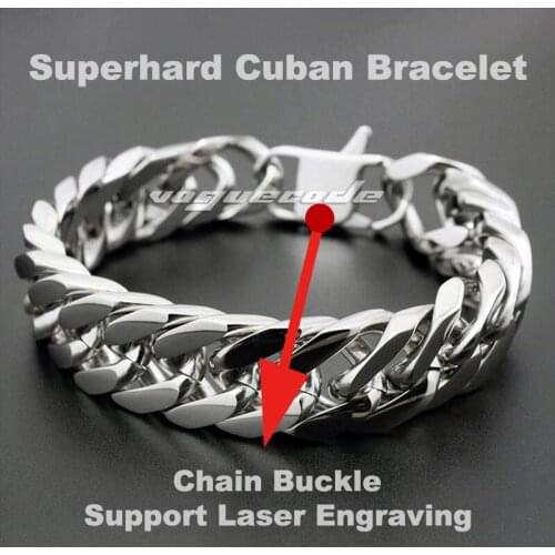 Shiny Silver Fashion Hard Chain Solid 316L Stainless Steel Cool Mens Biker Huge Bracelet 5R001 -- 7.3"~11.1"