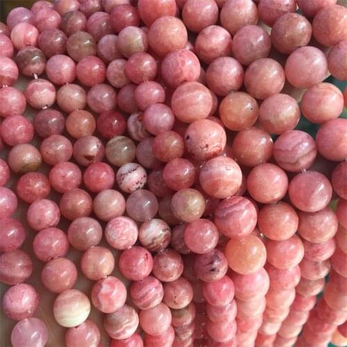 6/8/10/12MM Genuine Gemstone Argentina Rhodochrosite Minerals Healing Power Wholesale Natural Stone Beads For Jewelry Making DIY