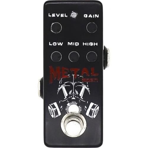 1 Piece MOEN Electric Guitar Effect Pedal Metal Distortion Level Gain Low Middle High Mini Size Guitar Accessories