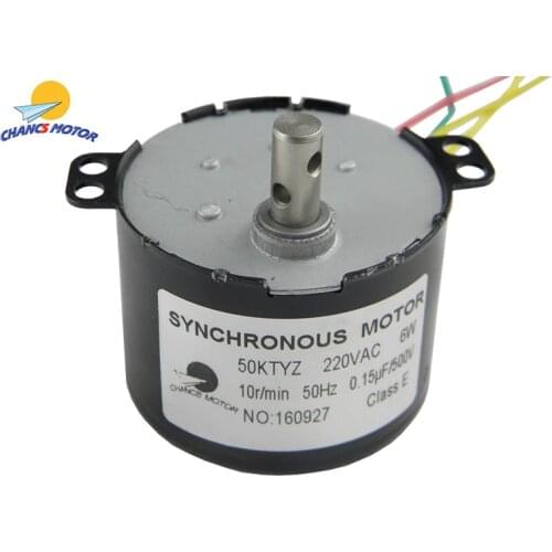 CHANCS AC Motor 220V 50KTYZ 10RPM Synchronous Motor Geared Permanent Magnet Slow Speed Reducer Motors