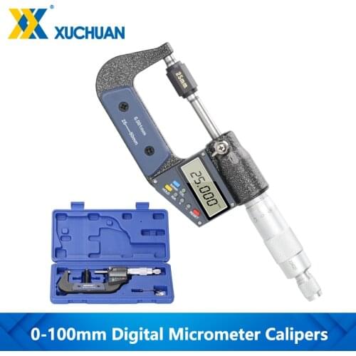 Mircometer Digital Outside Mircometer 0-25/50/75/100mm Accuracy 0.001mm Digital Caliper for Out Diameter Measuring Tool