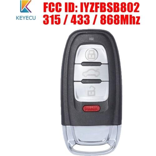 KEYECU Smart Remote Key 4B 315MHz / 433MHz / 868MHz for Audi A1 A3 A4 A5 A6 A7 A8 Allroad Q3 Q5 Q7 S3 S4 S5 S6 S7 - IYZFBSB802
