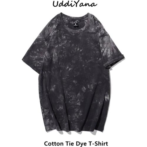 2021 Summer Mens Cotton Tie Dye T-Shirt Y2K Sweatshirt Skateboard Tees Tops Womens Oversized Fashion T-Shirts Vintage Clothes