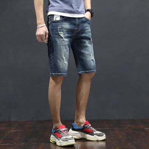 2021 New Fashion Mens Ripped Short Jeans Brand Clothing Bermuda Summer Cotton Shorts Breathable Denim Shorts Male Size 28-36