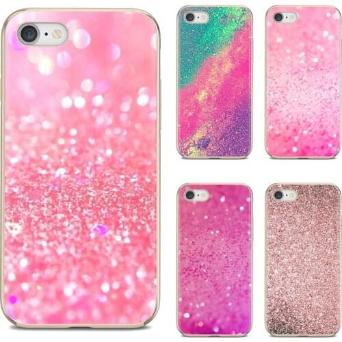 Soft Skin Case For LG G2 G3 G4 Mini G5 G6 G7 Q6 Q7 Q8 Q9 V10 V20 V30 X Power 2 3 Spirit Pink And Silver Glitter Sparkle