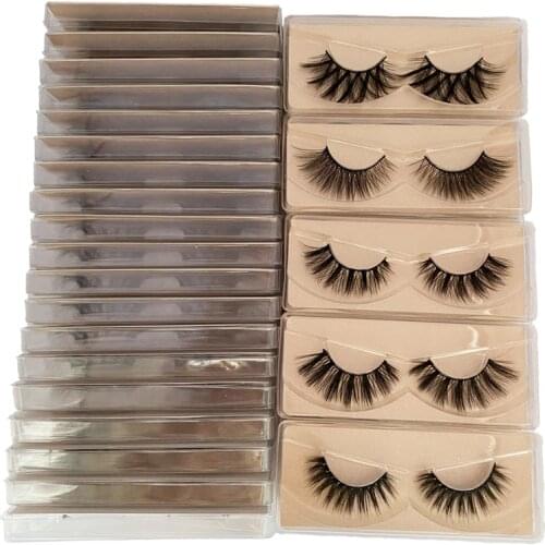 False Eyelashes Wholesale Faux Mink Lashes Natural Full Strip Lashes Bulk Makeup Eyelash Extension Eyelashes Package Box Pack