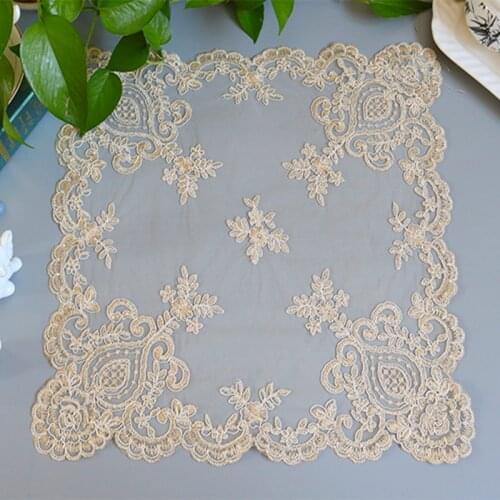 2021 New Embroidery Place Tablemat Cloth Lace Pad Pot Cup Mug Tea Drink Doilies Coffee Coaster Christmas Dining Placemat Kitchen