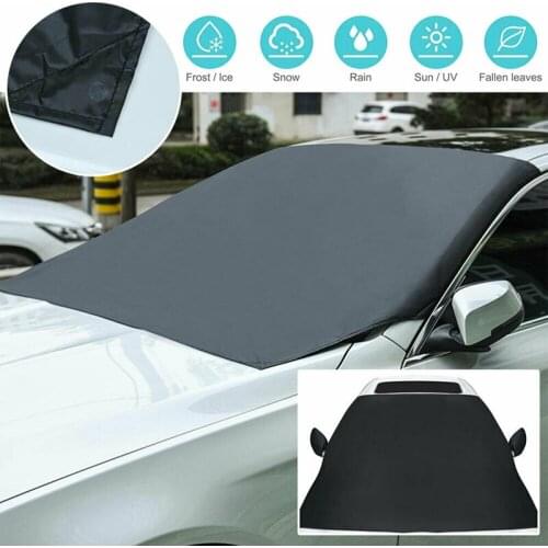 New Magnetic Windscreen Cover Car Windshield Frost Ice Snow Dust Sun Shade Half Cover Snow Cream Sunscreen Silver Coated Cloth