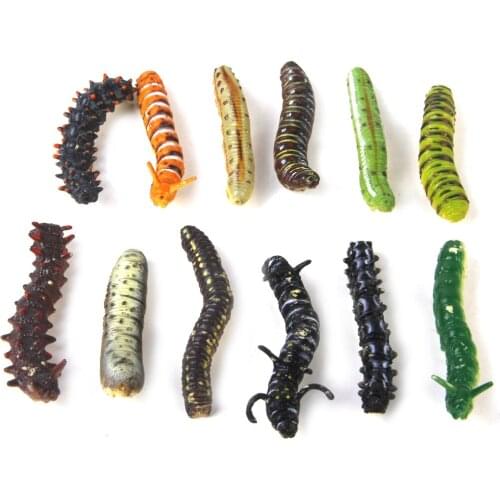 New Arrivals 12pcs Funny Novelty Plastic Twisty Worm Model Pretend Trick Toy Multi-color Classic Toys Kids Child Toy Gift Boy