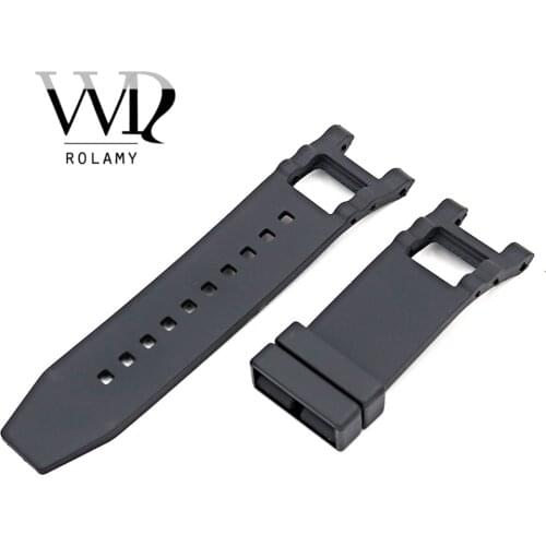 Rolamy 28mm New Style Black Strap Waterproof Rubber Replacement Watch Band Belt Special Popular For Invicta Subaqua Noma 3