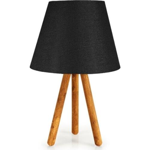 New Three-Legged Wooden Lampshade Black-Anthracite Fabric AYD-1156 Lampshade