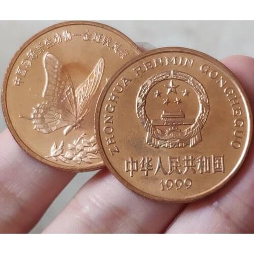 32mm Butterfly 1999 ,100% Real Genuine Comemorative Coin,Original Collection