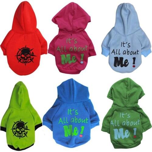 Autumn Winter Dog Hoodie Sweater Warm Sweatshirt Puppy Clothes Cute Letters Printed Style Apparel Costume Puppy Hoodies