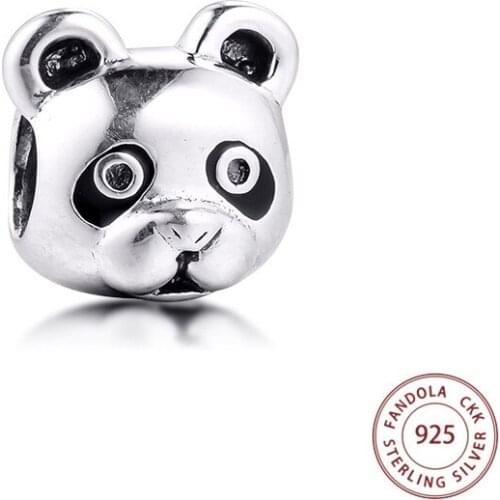 Fits Pandora Bracelets 925 Sterling Silver Charm Bead Peaceful Panda Beads Charms beads for Jewelry Making berloques perles
