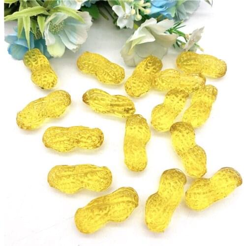 Drop Shipping 1PC Beautiful Yellow Glass Crystal Stone Peanut Shaped Specimens Crystal Collection Decorative Stones and Crystals