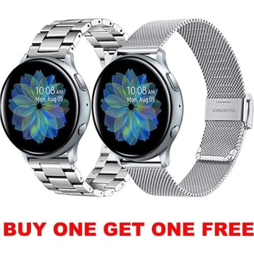 Band For Samsung Galaxy Watch Active 2 Strap/Gear S3/Huawei Watch Gt 2/Amazfit GTR 2 Milanese Stainless Steel Metal Bracelet