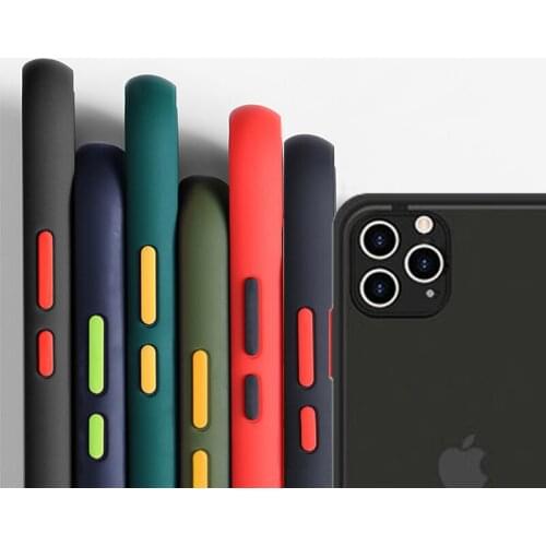 For iPhone 12 Luxury Contrast Color Frame Matte Phone Case for iPhone 12Pro Max Mini Protection Back Cases Cover