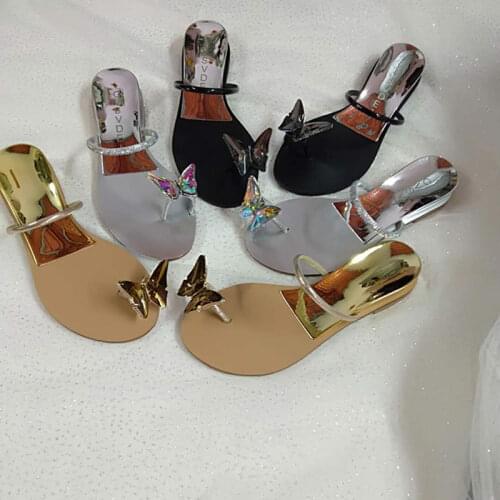 Holiday woman flat sandal increased height heel butterfly sandal woman design Simple stylish summer flat butterfly sandal woman