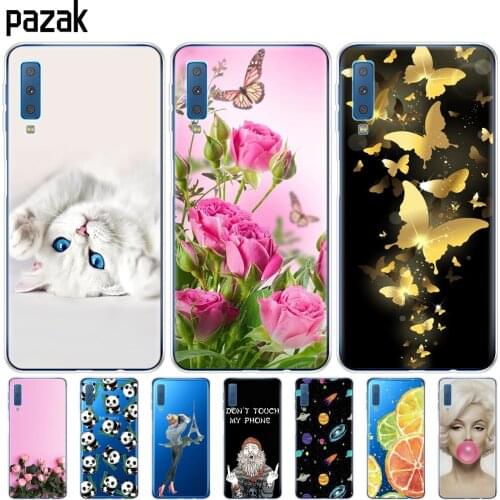 Silicone Case For Samsung Galaxy A7 2018 Cover Colorful Printing Back phone Case Cover For Samsung A7 2018 A750 A750F 6.0 Inch