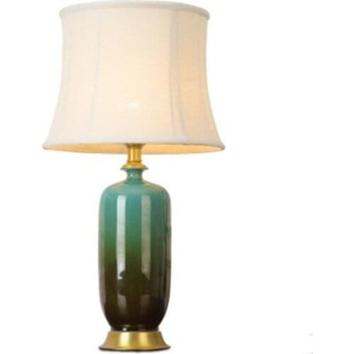 Modern American Style Green Ceramic Table Lamp For BedRoom Bedside Living Room Foyer Study Desk Reading Night Light 190100