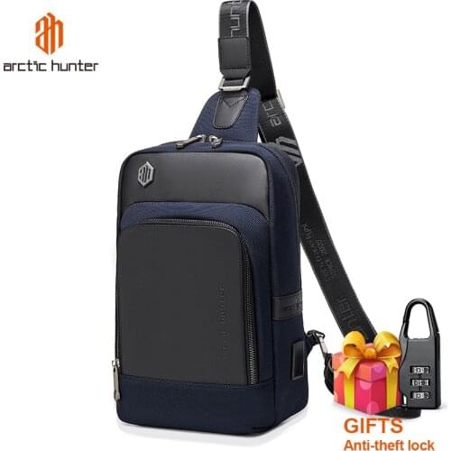 ARCTIC HUNTER 2020 Men Messenger Bag Business Travel Chest Bags for Man Casual Multifunction USB Charge Sling Pack Male Pocket