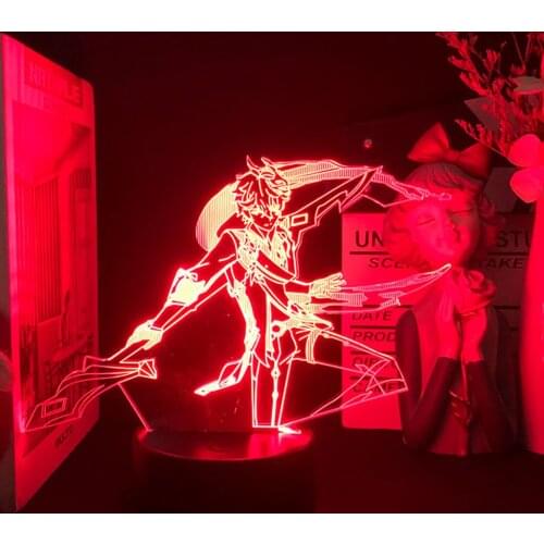 Demon Slayer Anime Night Light Genshin Impact XIAO Lamp Game Figure 002 Banana Fish Attack On Titan Eula Raiden Shogun Tartaglia