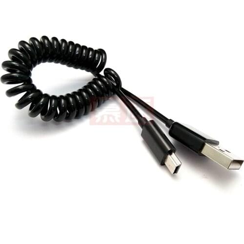 USB 2.0 to Mini USB Cables Mini USB Coiled Spiral Spring Data Charging Adapter Cable 50cm/0.5m 200cm/2m