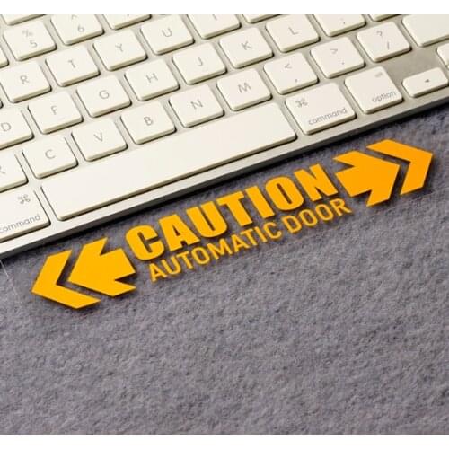 4x CAUTION AUTOMATIC DOOR Car Styling Vinyl Decal Stickers 15.3x2.7cm