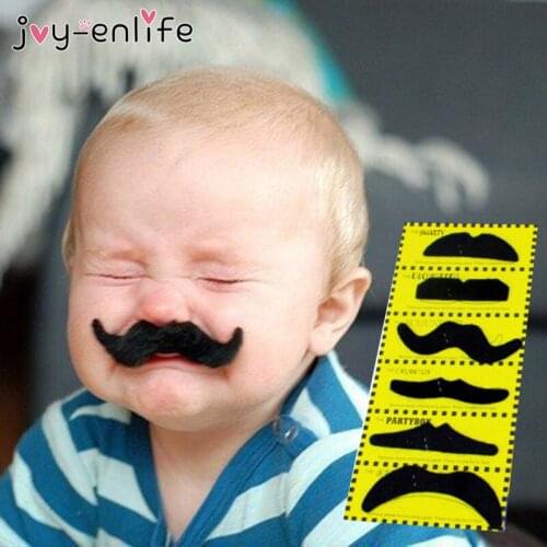 JOY-ENLIFE Funny Fake Mustache Pirate Party Halloween Cosplay Moustache Fake Beard Whisker For Kids Adult Black Photobooth Props