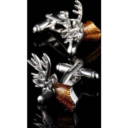Cufflinks Top-grade French Shirt Mens Suit Accessories High Quality Christmas Gifts Deer Head Modeling Copper Cuff Links 2019