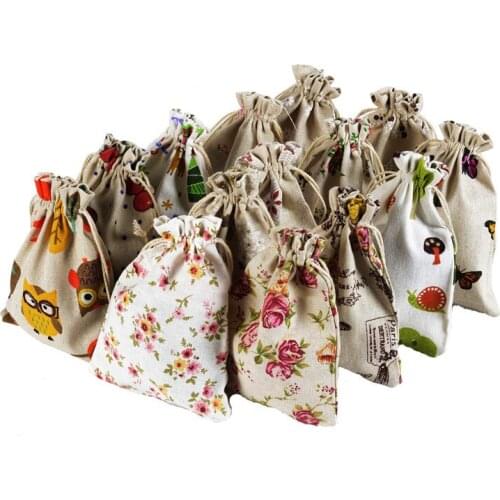 10pcs Cotton Printed Pocket Repellent Sachets Empty Bag Jewelry Gift Bag Custom Package Box Bags Gift Decoration Supply