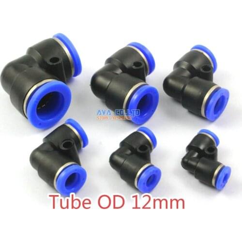 10 Pieces Pneumatic Elbow Union Tube OD 12mm L Shape Push In To Connect Fitting One Touch Quick Release Fitting